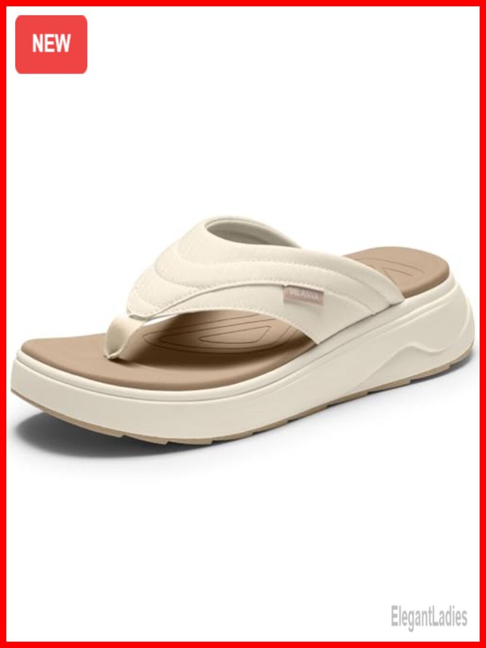Women's Platform Flip Flops Cushioned Sandals with Arch Support for Plantar